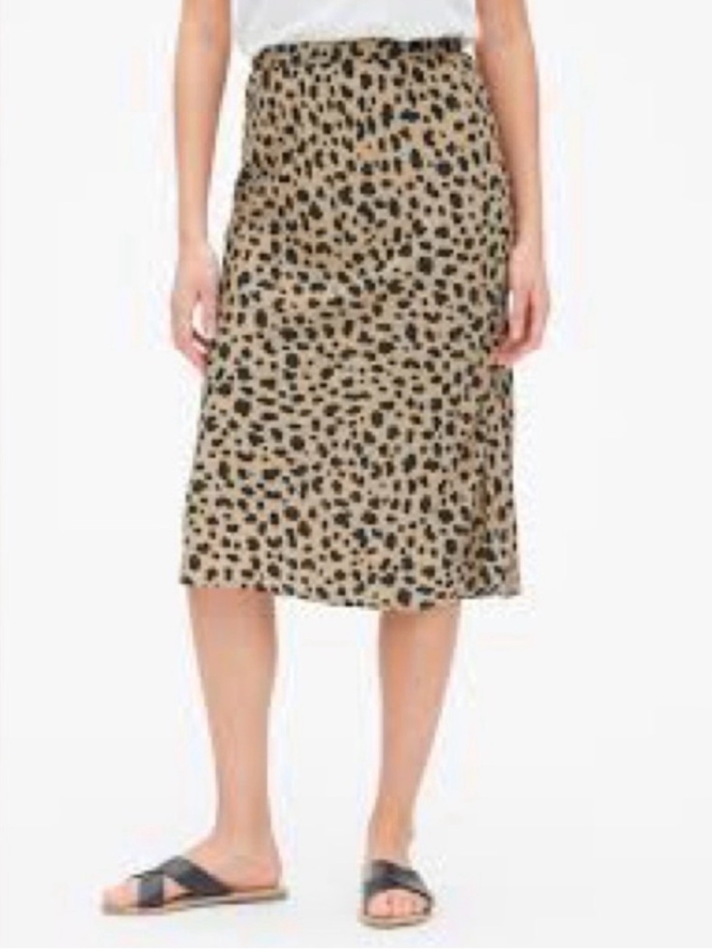 Gap Leopard Print Midi Skirt - Side Slit - Picture 3 of 8